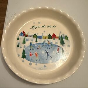Nantucket Ceramic Joy to the World Pie Dish